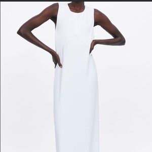 Zara White Cocktail Midi Dress